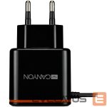 Adapter Canyon  Wall Charger With USB TYPE C CABLE , 2.1A Black