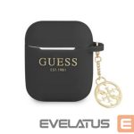 Headphone case Guess Apple 4G Charms Silicone Case for Airpods 1/2 Black