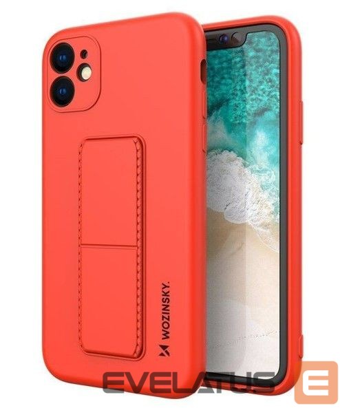 Back panel cover Wozinsky Apple Kickstand Case flexible silicone iPhone 11 Red