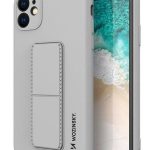 Back panel cover iLike Samsung Galaxy A22 5G Kickstand Case Silicone Stand Cover Grey