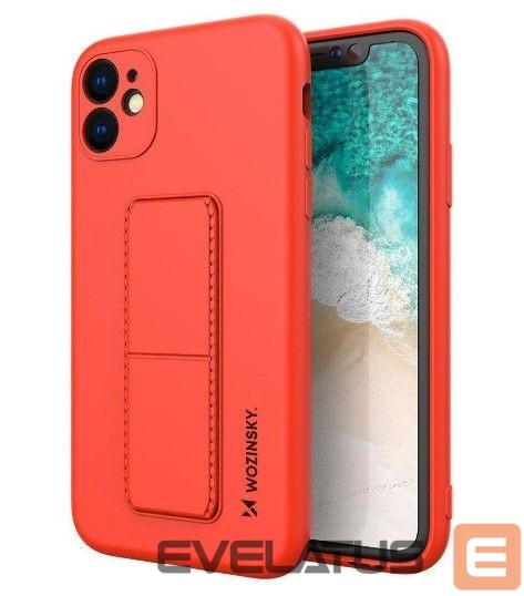 Back panel cover iLike Samsung Galaxy A22 5G Kickstand Case Silicone Stand Cover Red
