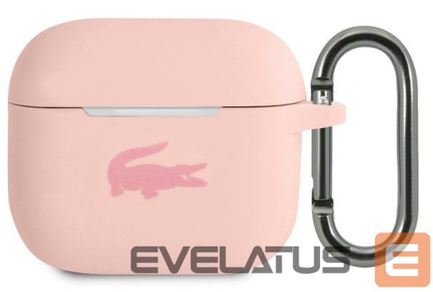 Headphone case Lacoste Apple Airpods 3 Liquid Silicone Glossy Printing Logo Case Pink
