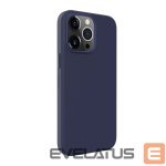 Back panel cover Evelatus Apple iPhone 14 Pro Max Genuine Leather case with MagSafe Blue
