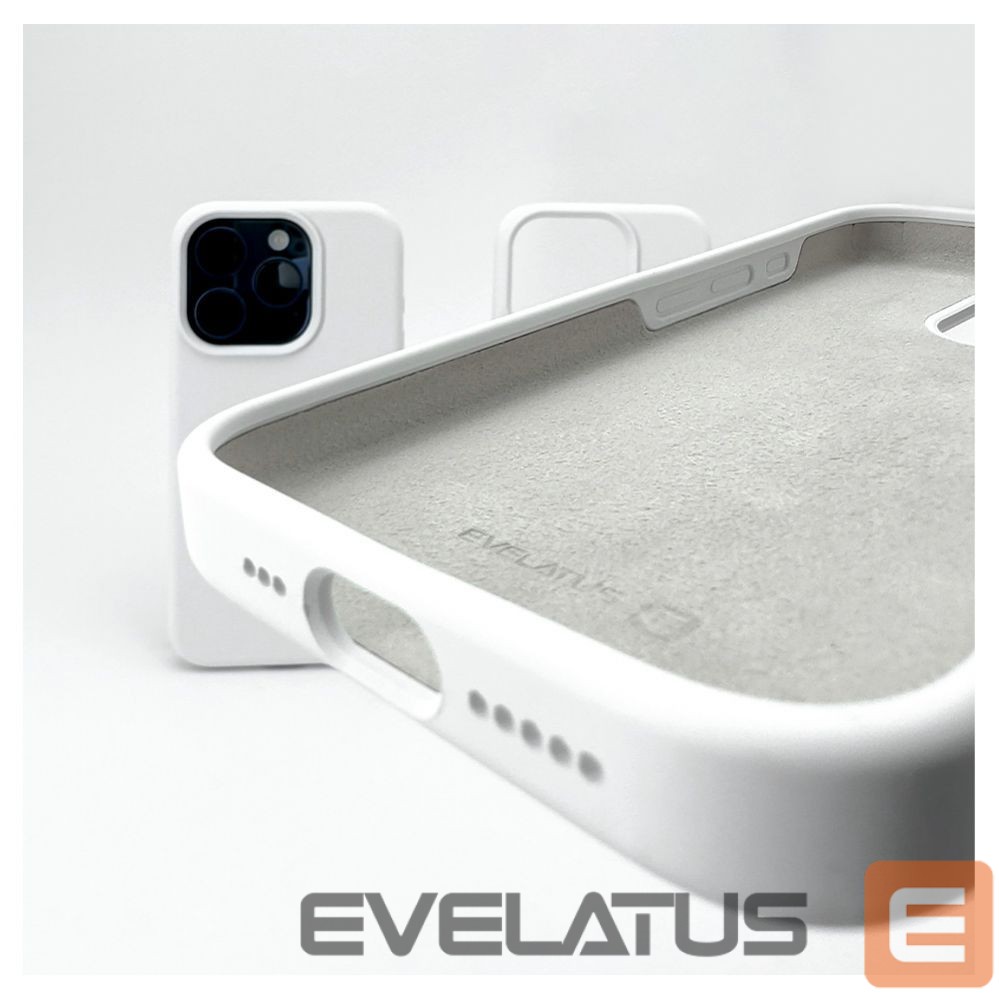 Back panel cover Evelatus Apple iPhone 14 Pro Premium Soft Touch Silicone Case White