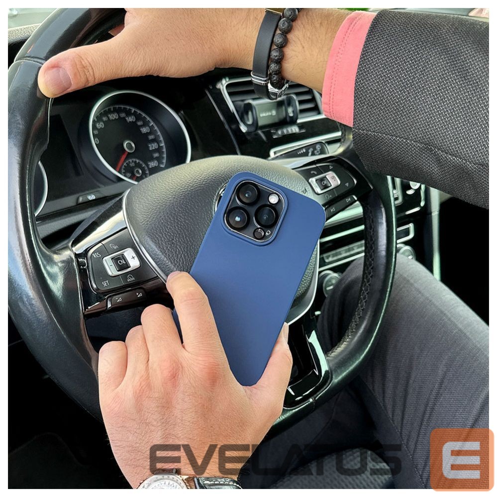 Back panel cover Evelatus Apple iPhone 14 Pro Premium Magsafe Soft Touch Silicone Case Midnight Blue
