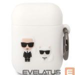 Headphone case Karl Lagerfeld - Airpods 1/2 Choupette Silicone Case White
