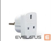 Adapter Gembird  AC power adapter, UK socket to EU Schuko plug, 7.5 A White, Travel adapter 