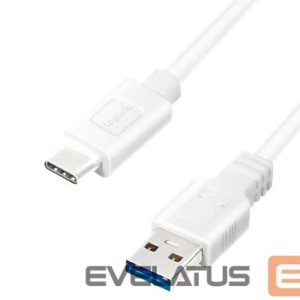 Cable Logilink  USB 3.2 Gen 1x1 Cable CU0174 1 m, White, USB-A Male, USB-C Male