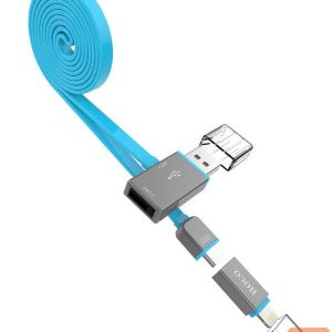 Cable Hoco  UPL03 Share line apple + micro usb blue