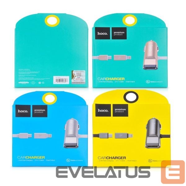 Auto charger Hoco Universal UCL01 Multifunction apple+micro usb Silver