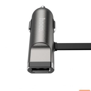 Auto charger Hoco Universal UCL01 Multifunction apple+micro usb Gray