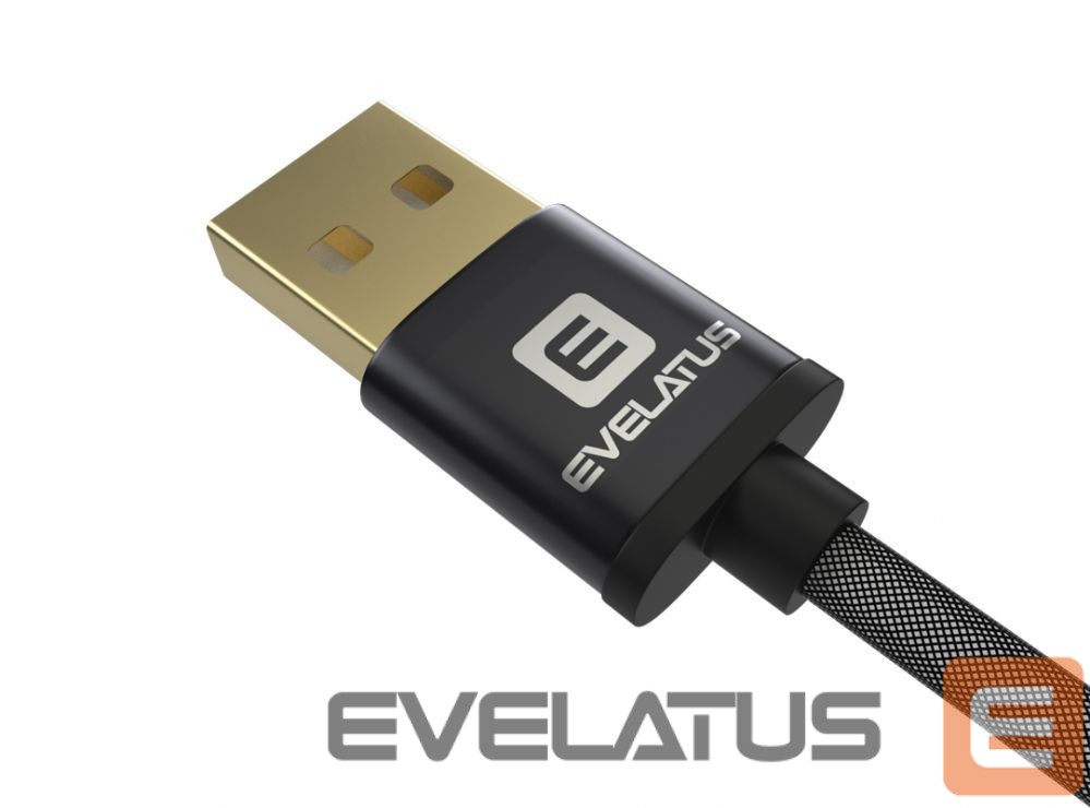 Cable Evelatus Data cable Micro USB EDC02 dual side gold plated connectors Black