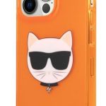 Back panel cover Karl Lagerfeld Apple iPhone 13 Pro Fluo TPU Choupette Head Case Orange