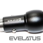 Auto charger Evelatus - Car Charger EC7DC01 BLACK 3.1A 2USB port with stainless steel escape tool Black