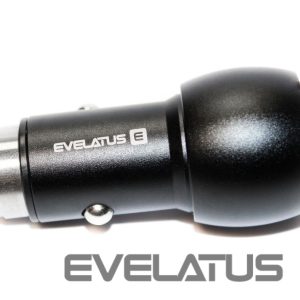 Auto charger Evelatus - Car Charger EC7DC01 BLACK 3.1A 2USB port with stainless steel escape tool Black