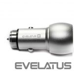Auto charger Evelatus Universal Car Charger ECC01 2USB port 3.1A with stainless steel escape tool Silver