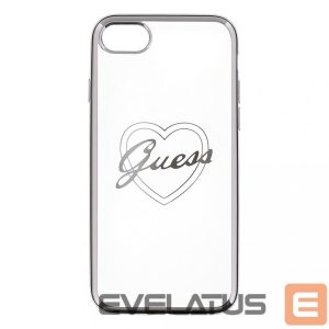 Back panel cover Guess Apple iPhone 7 / 8 Heart TPU case Silver