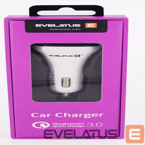 Auto charger Evelatus - Evelatus Quick Car Charger QCC02 White