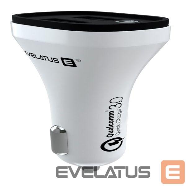 Auto charger Evelatus - Evelatus Quick Car Charger QCC02 White
