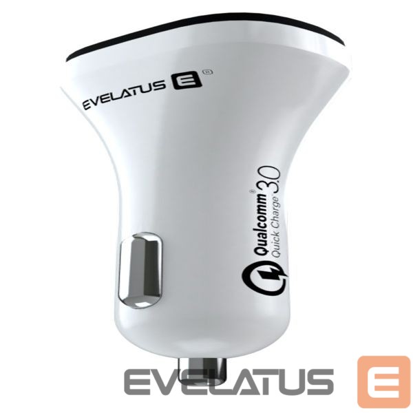 Auto charger Evelatus - Evelatus Quick Car Charger QCC02 White
