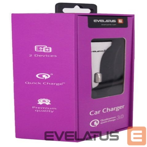 Auto charger Evelatus - Evelatus Quick Car Charger QCC02 White