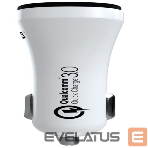 Auto charger Evelatus - Evelatus Quick Car Charger QCC02 White