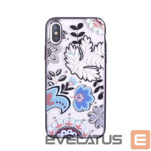 Back panel cover Devia Apple iPhone X Crystal Bloosom case Silver