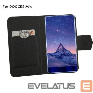 Book case Doogee  MIX Flip cover + tempered glass Black