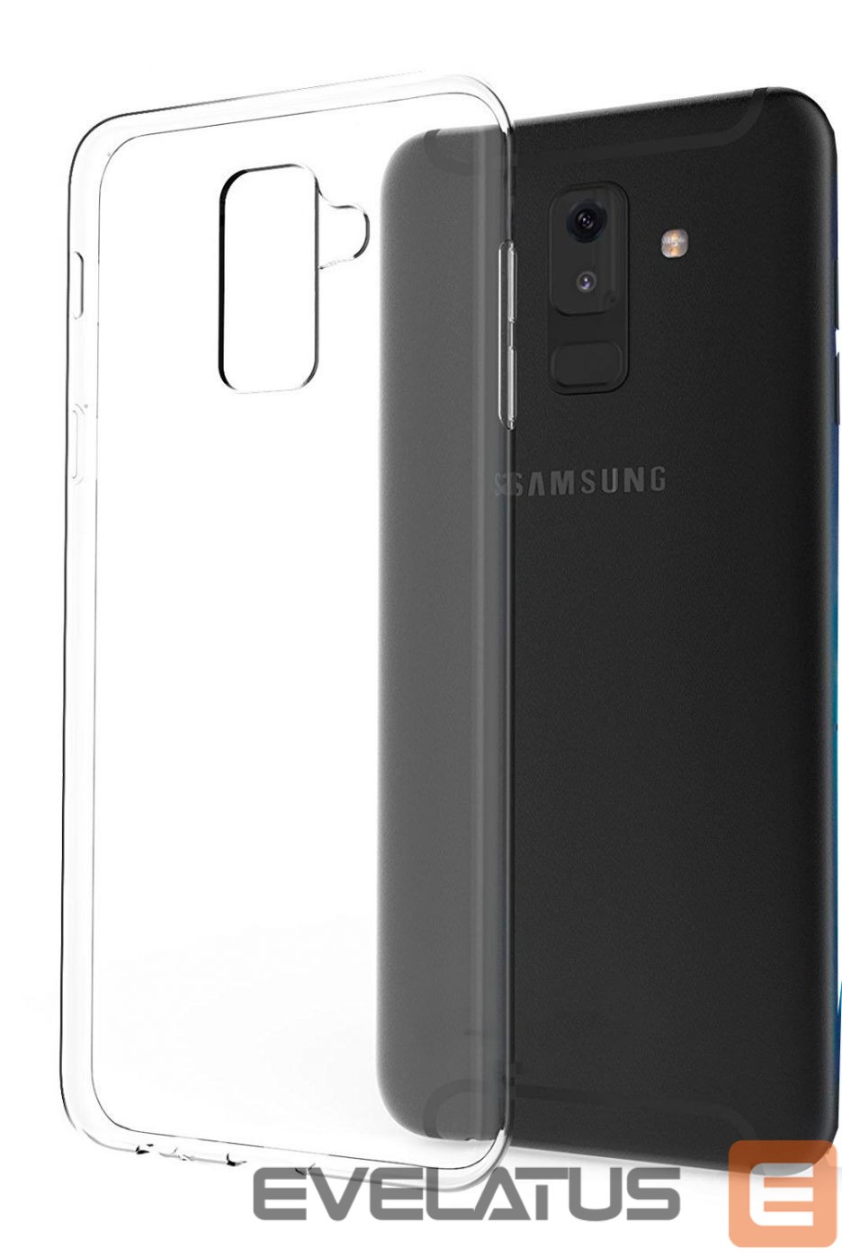 Back panel cover Evelatus Samsung Galaxy A6 Plus 2018 Clear Silicone Case 1.5mm TPU Transparent