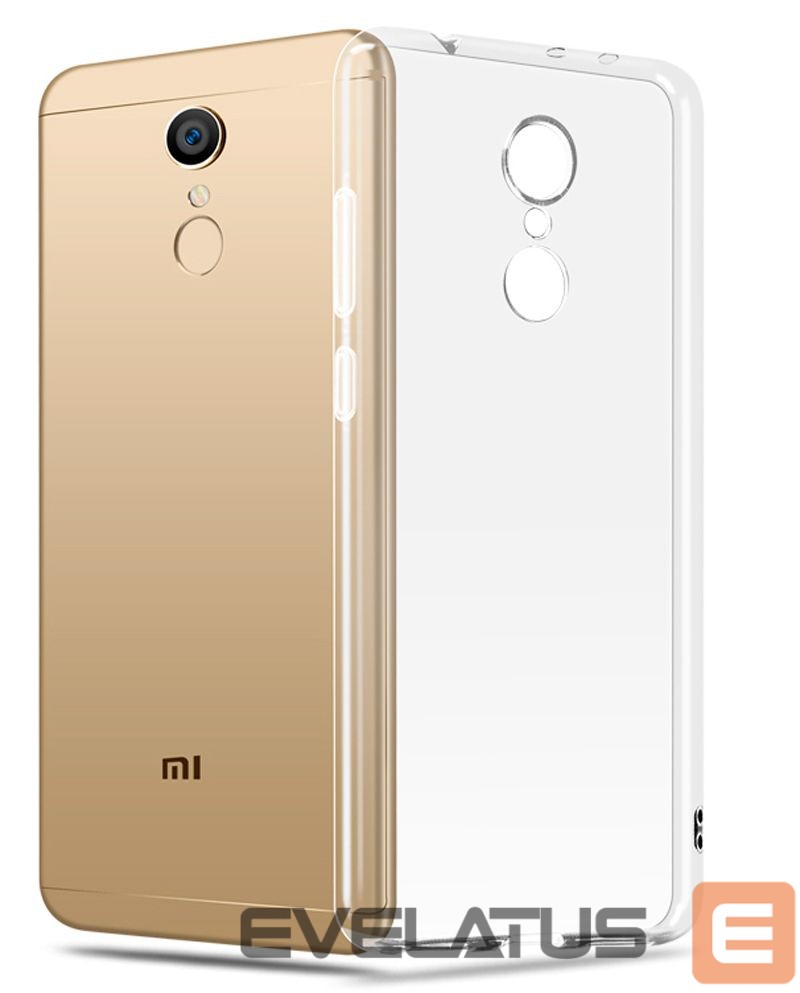 Back panel cover Evelatus Xiaomi Redmi 5 Plus Clear Silicone Case 1.5mm TPU Transparent