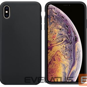 Back panel cover Evelatus Apple iPhone X Premium Soft Touch Silicone Case Black