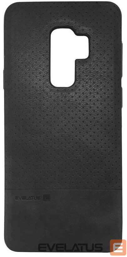 Back panel cover Evelatus Samsung S9 Plus TPU case 1 with metal plate (possible to use with magnet car holder) Black