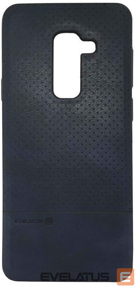 Back panel cover Evelatus Samsung Galaxy A6 Plus 2018 TPU case 1 with metal plate (possible to use with magnet car holder) Blue