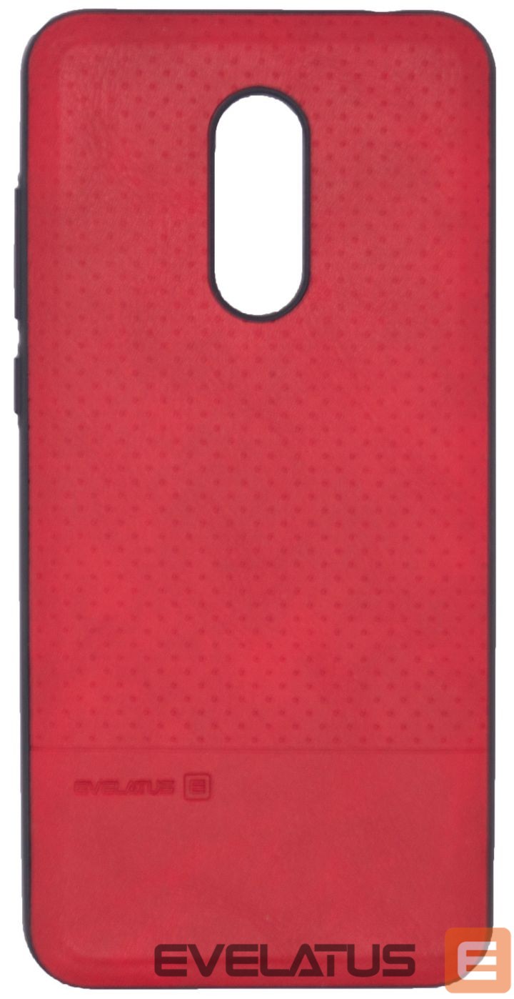 Back panel cover Evelatus Xiaomi Redmi 5 Plus TPU case 1 with metal plate (possible to use with magnet car holder) Red