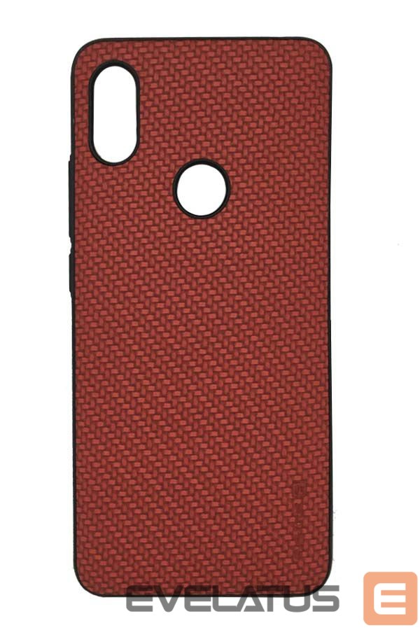 Back panel cover Evelatus Huawei P20 TPU case 2 with metal plate (possible to use with magnet car holder) Red