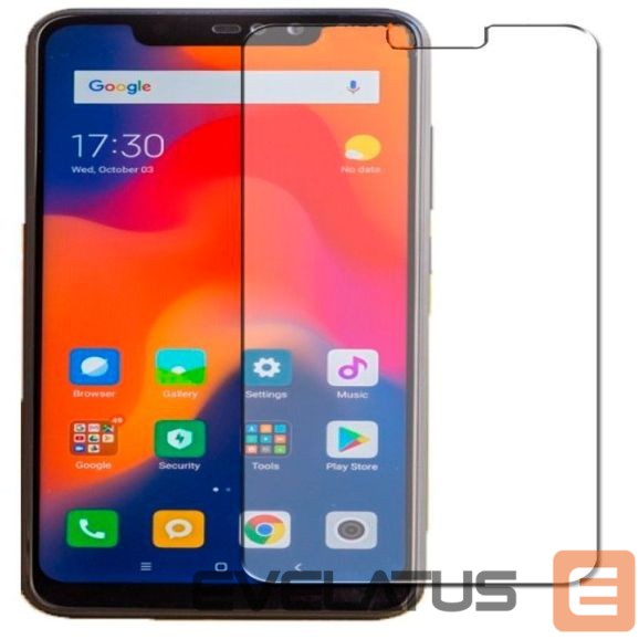 Protective glass Evelatus Xiaomi Redmi Note 6 Pro 0.33 Flat Clear Glass Japan Glue Anti-Static