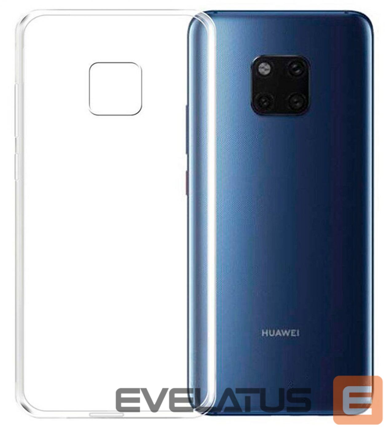 Back panel cover Evelatus Huawei Mate 20 Pro Clear Silicone Case 1.5mm TPU Transparent