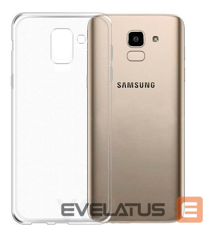Back panel cover Evelatus Samsung Galaxy J6 Plus Clear Silicone Case 1.5mm TPU Transparent