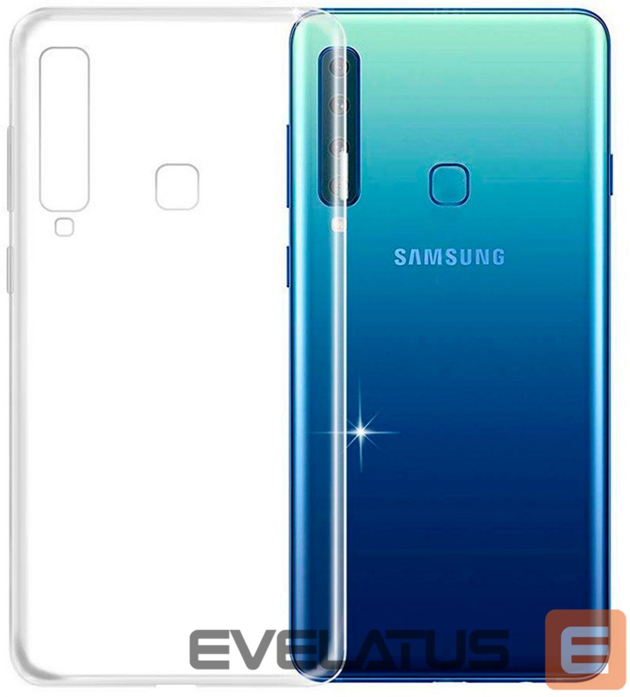 Back panel cover Evelatus Samsung Galaxy A9 2018 Clear Silicone Case 1.5mm TPU Transparent