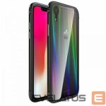 Back panel cover Luphie Apple iPhone XR Aurora Condom Aluminium Frame + TPU Case Black Clear