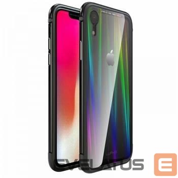 Back panel cover Luphie Apple iPhone XR Aurora Condom Aluminium Frame + TPU Case Black Clear