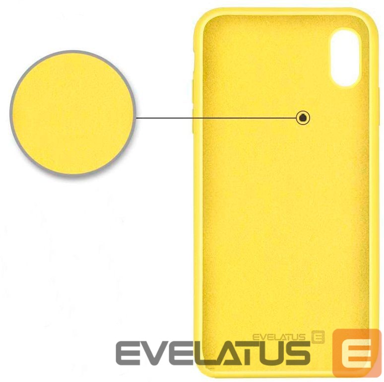 Back panel cover Evelatus Apple iPhone XR Premium Soft Touch Silicone Case Light Yellow