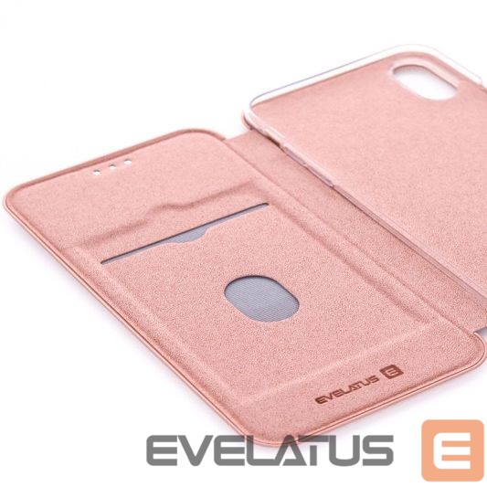 Book case Evelatus Apple iPhone XR Book Case Rose Gold