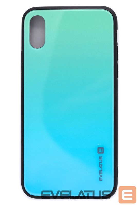 Back panel cover Evelatus Apple iPhone X/Xs Gradient Glass Case 6 Lagoon