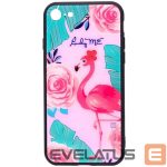 Back panel cover Evelatus Apple iPhone 7/8/SE 2020 Picture Glass Case Flamingo Party
