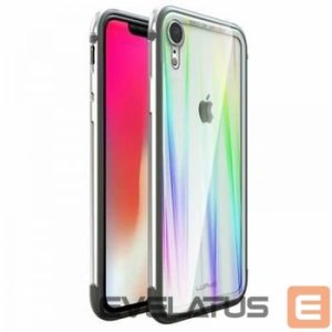 Back panel cover Luphie Apple iPhone XR Aurora Condom Aluminium Frame + TPU Case Silver