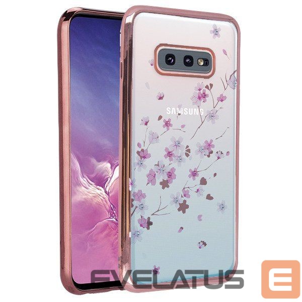 Back panel cover iLike Samsung Galaxy S10E G970 Flower Rose Gold