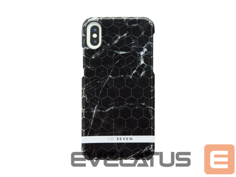 Back panel cover SoSeven Apple iPhone X/XS Milan Case Hexagonal Marble Black