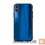Back panel cover iLike Apple iPhone XR Aurora Glass case Dark Blue