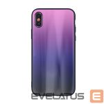 Back panel cover iLike Apple iPhone XR Aurora Glass case Pink-Black